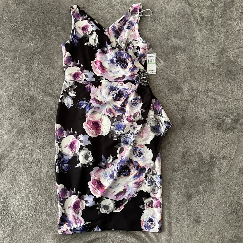 NWT Alex Evenings Dress 8 Cascade Embellished Wedding Guest Mother of Bride